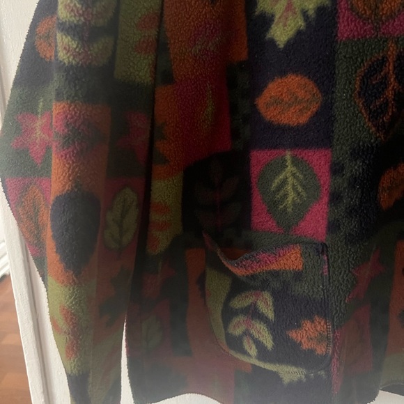 Cache Creek - Women's Colorful Leaf Print Teddy Jacket - Picture 2 of 12